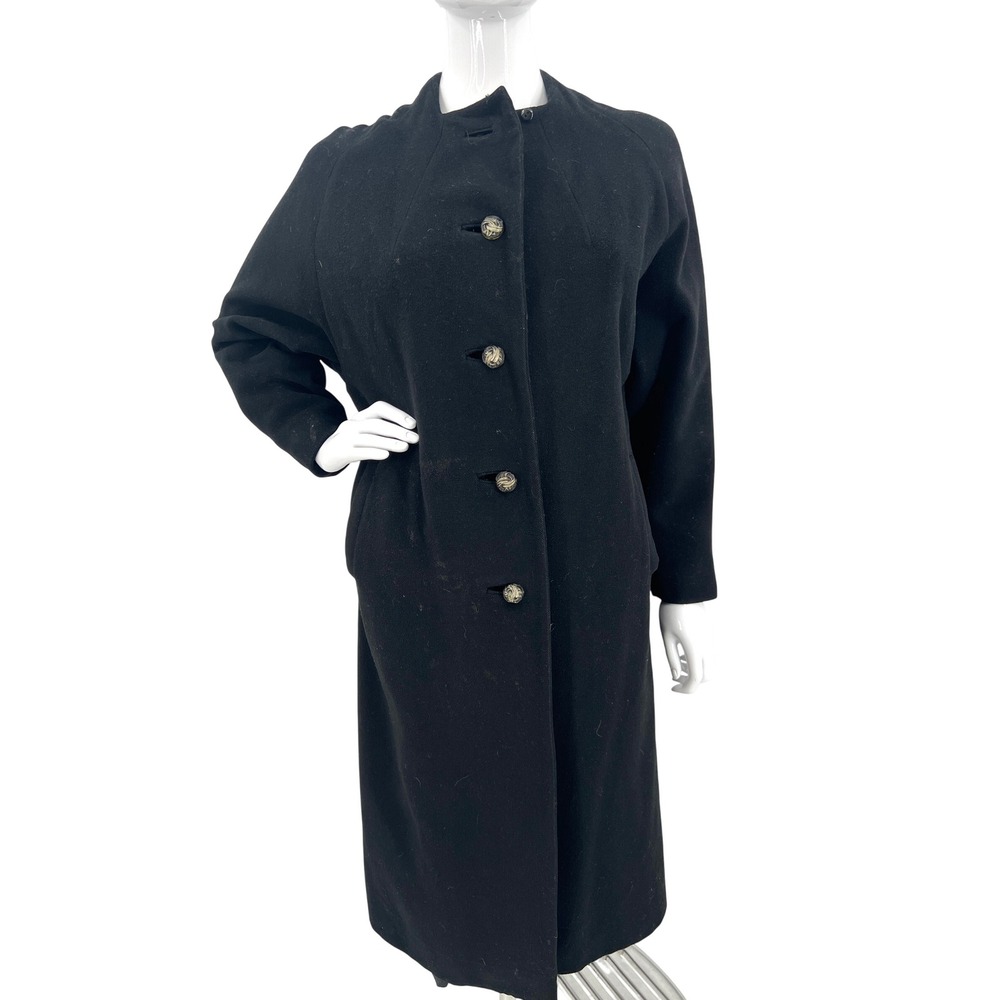 Vintage 60s Black Cashmere Coat Bernhard‎ Altmann
